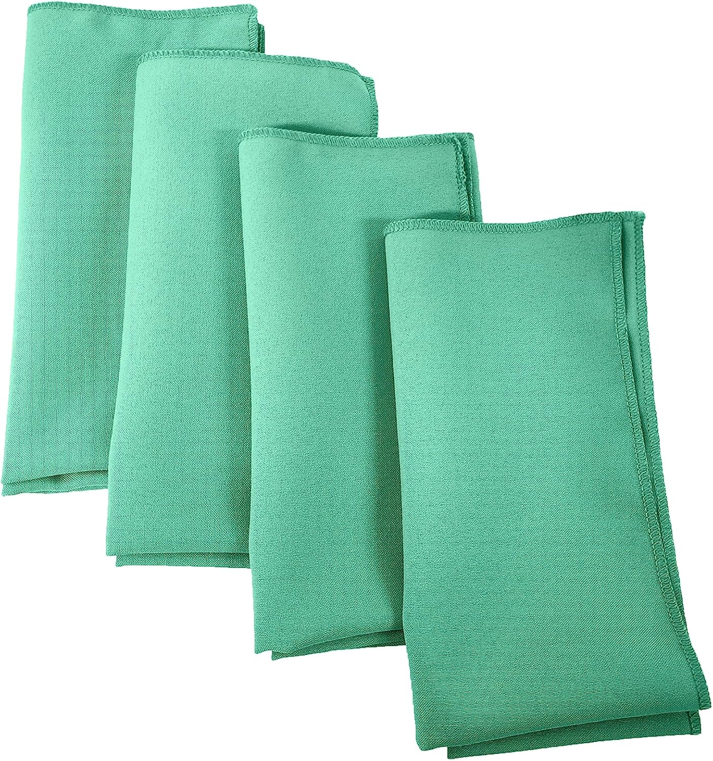 LA Linen 4-Pack Poly Blend Napkins - Soft, Washable, Stain & Wrinkle Resistant - Dinner & Party Napkins - 18x18 - Mint