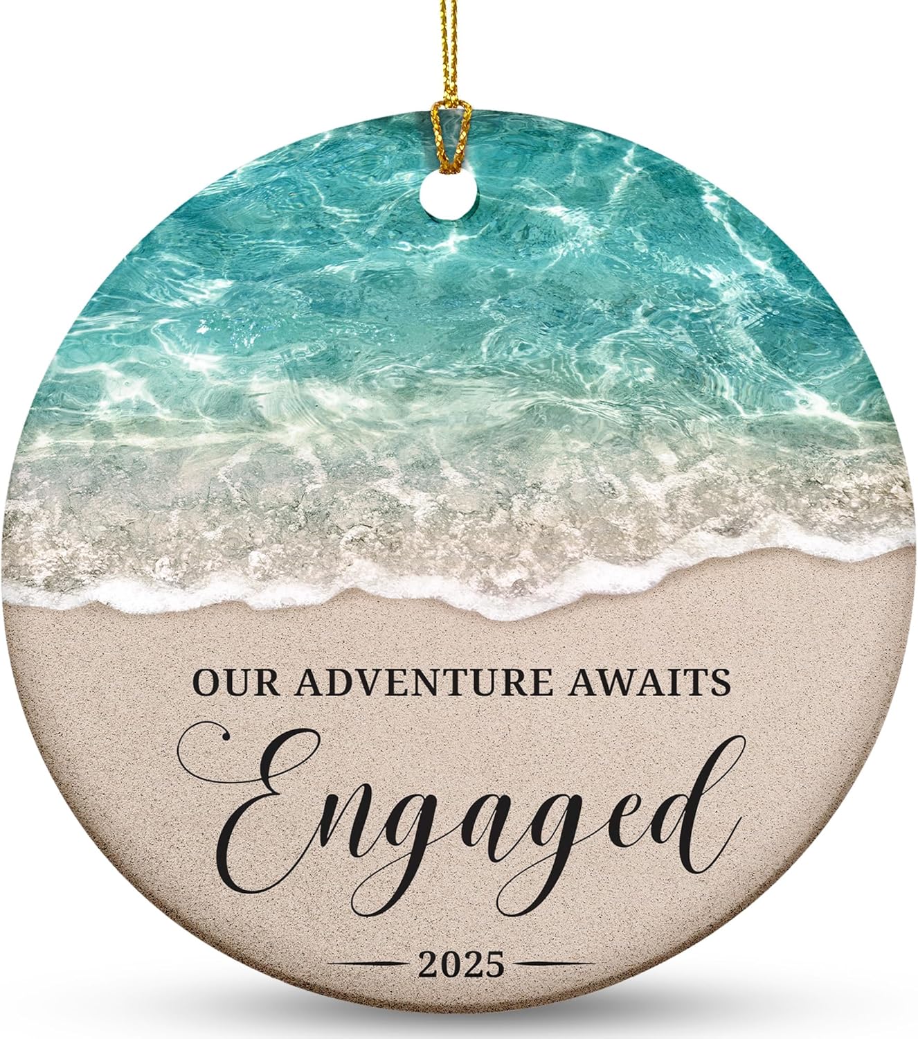 Engagement Ornament 2025 - Unique Engagement Gifts for Couples, First Christmas Engaged Keepsake, 2025 Engagement Christmas Ornament, for The Bride to Be