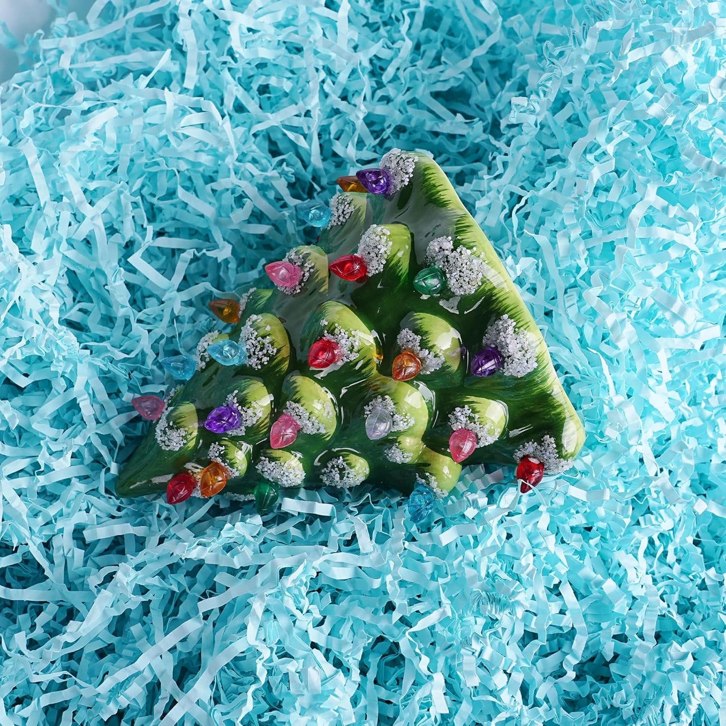 Uptotop 1/2LB Blue Crinkle Cut Paper Shred Filler for Gift Wrapping Basket Filling, Birthday, Christmas, Thanksgiving, Wedding, Mother's Day
