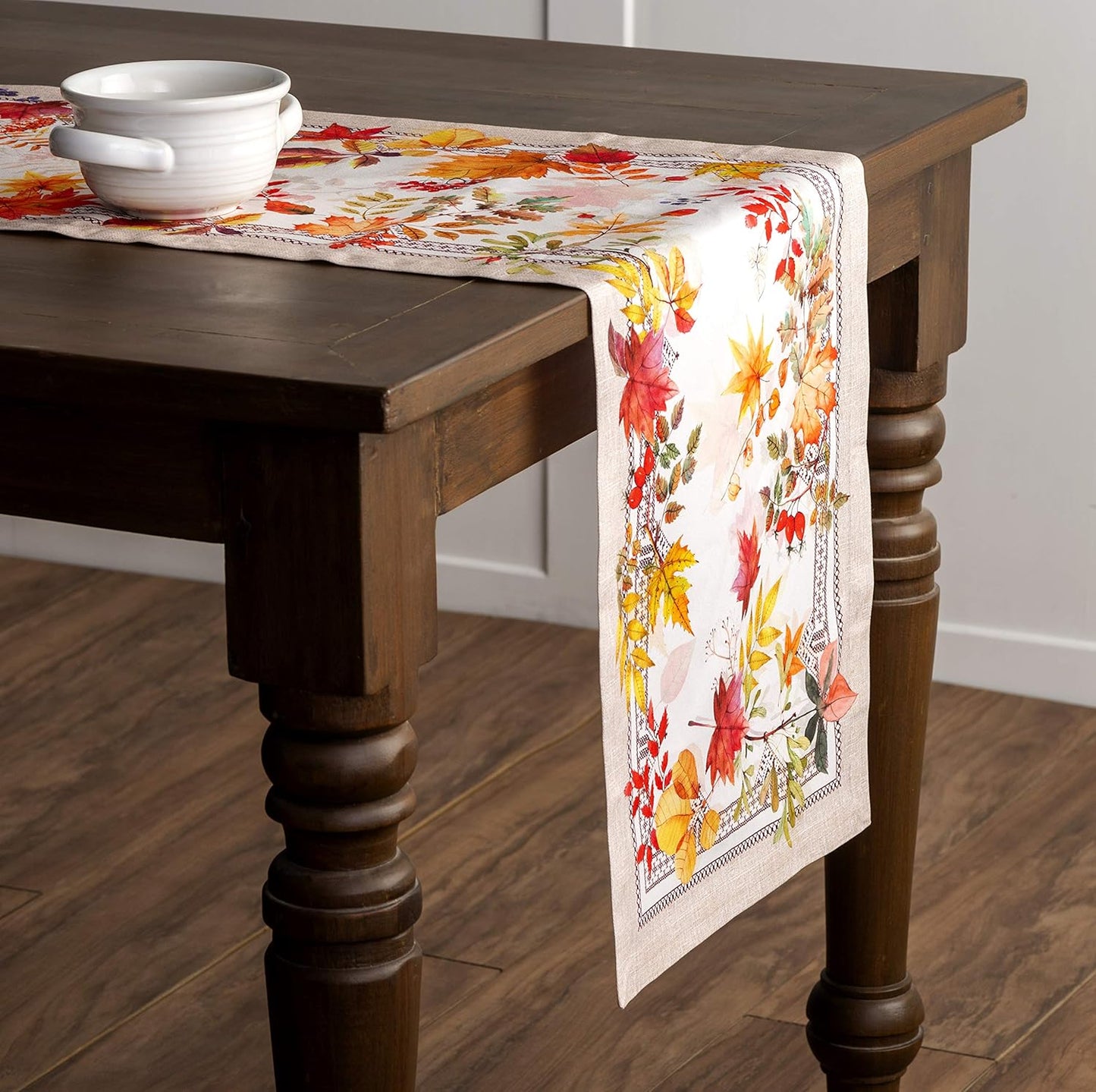 Maison d' Hermine Table Runner 100% Cotton Single Layer Table Runners 36 inches Long for Thanksgiving Christmas Decorations Home Kitchen Dining Party Wedding (Amarante, 14.5" x 36")