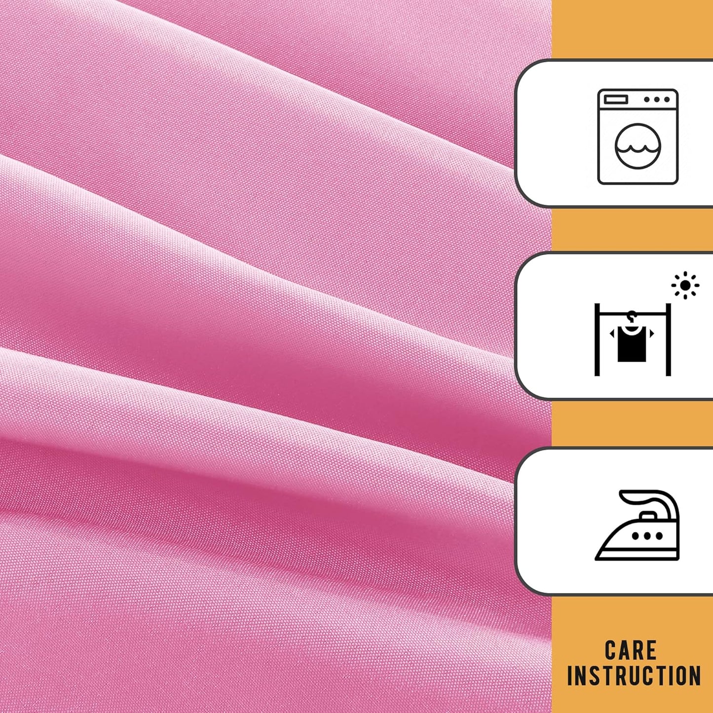 Obstal 2 Pack Table Clothes for 6 Foot Rectangle Tables - Water Resistant Washable Fabric Polyester Rectangle Table Cover Protector for Wedding, Banquet and Trade Shows, 72L x 30W x 30H Inches, Pink