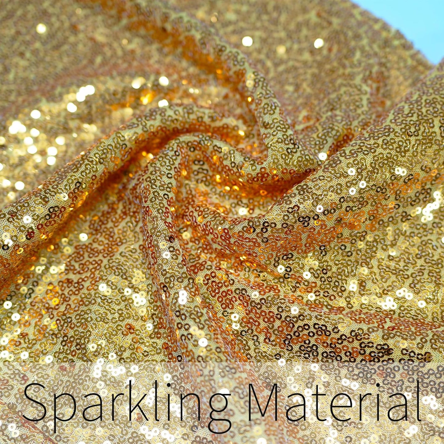 12x108 inch Gold Sequin Table Runner Sparkly Glitter Table Linens 6 Packs for Party Decorations Wedding Birthday Baby Shower Engagement Anniversary