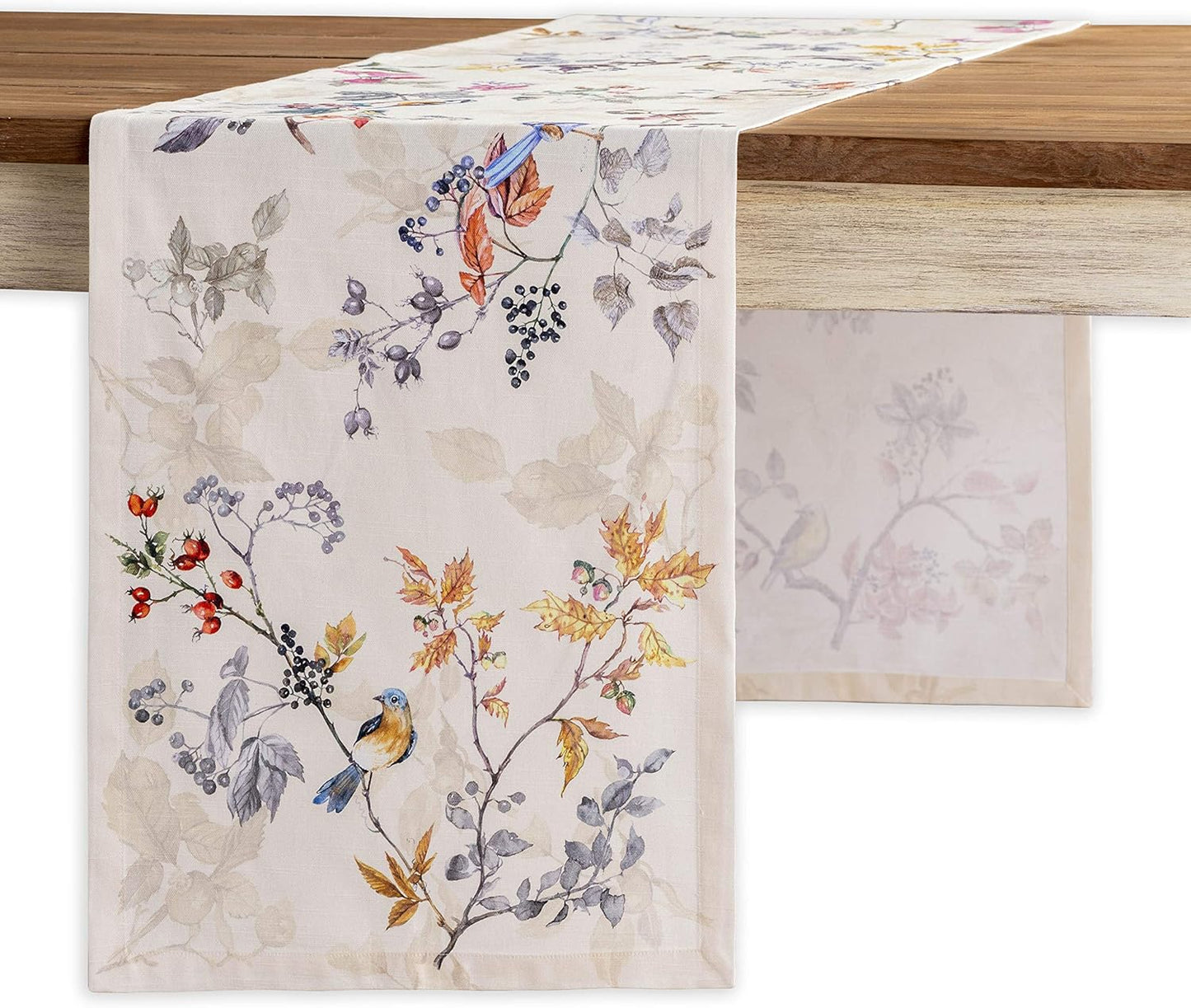 Maison d' Hermine Table Runner 100% Cotton Single Layer Table Runners 60 inches Long for Thanksgiving Christmas Decorations Home Kitchen Dining Party Wedding (Equinoxe - Beige, 14.5" x 60")