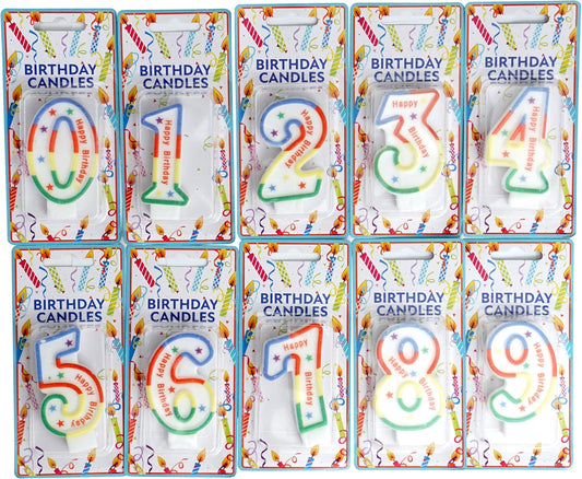 10 Pieces Number Candles Stars, Birthday Candles Number, 0-9 Number Candles for Birthday Cakes, Party Decoration