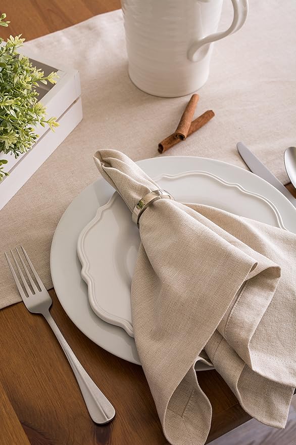 DII Chambray Kitchen, Tabletop Collection, Natural, 14x72 Table Runner