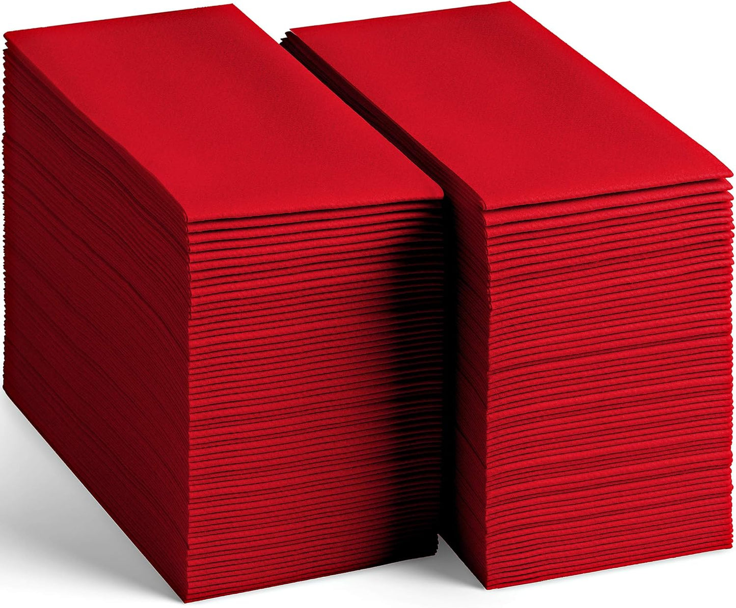 Linen-Feel Colored Paper Napkins - Decortive Cloth-Like Red Dinner Napkins - Soft And Absorbent. For Kitchen, Party, Wedding, Bathroom Or Any Occasion. (Pack of 100)