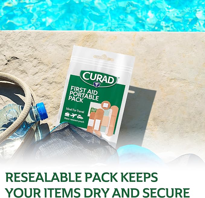 CURAD First Aid Portable, 15 - Count On-The-Go Essentials, (Pack of 48)