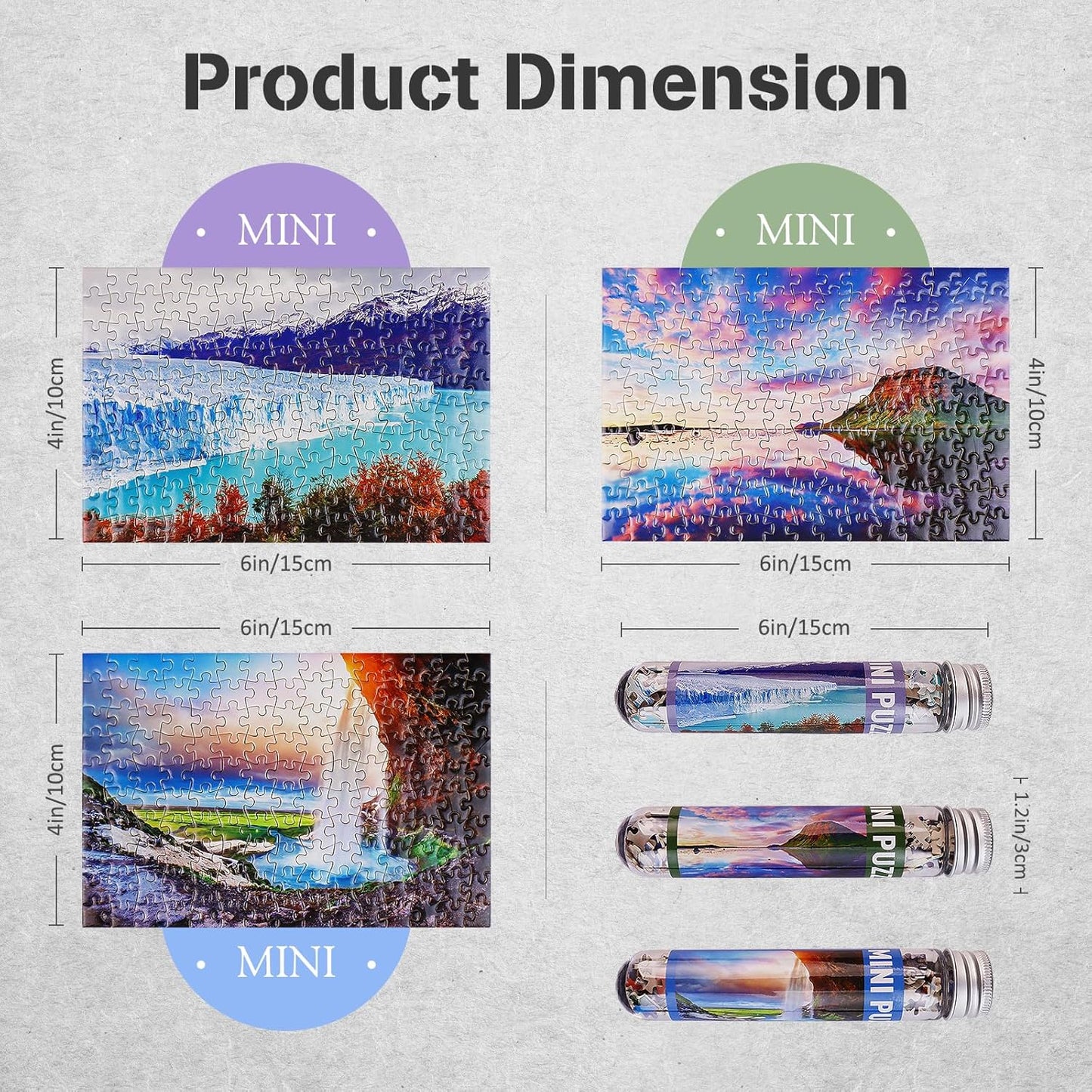 Small Jigsaw Puzzles for Adults Challenging Puzzle Small Puzzles Mini Jigsaw Puzzles for Teens 150 Pieces Micro Tiny Puzzle Waterfall Sunset Landscape Scenery Travel Puzzles 6 x 4 inch 3 Packs