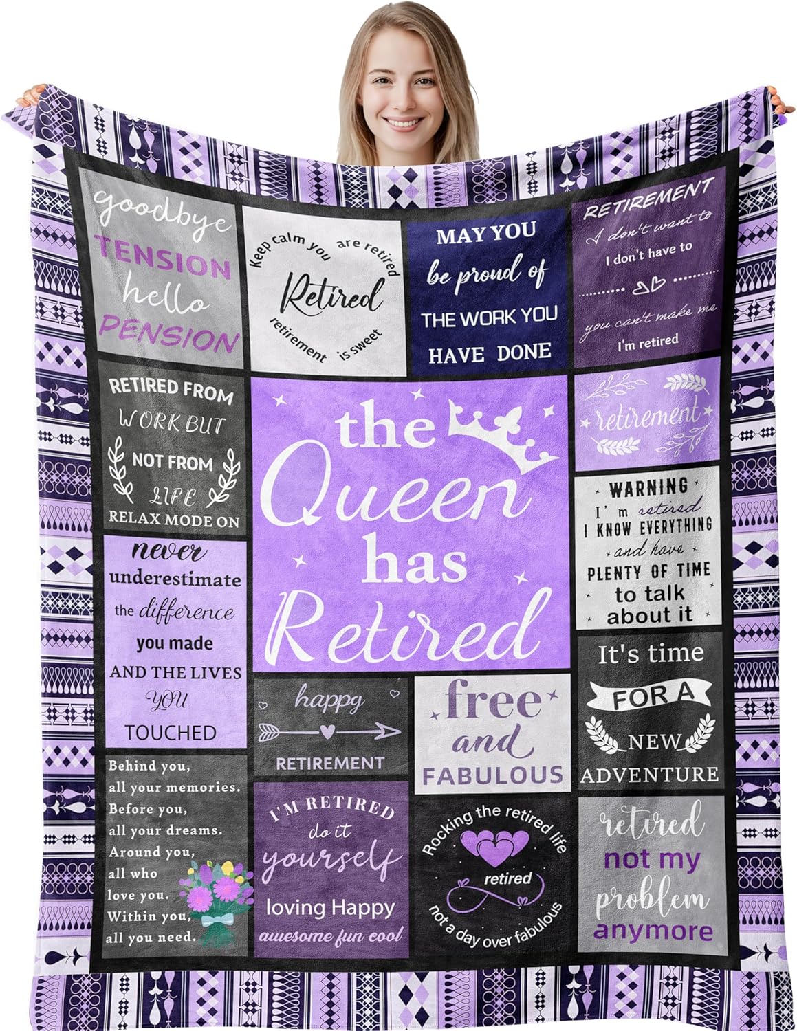 Retirement Gifts for Women 2025, Best Retirement Gifts Ideas, Cool Retirement Gifts, Retired Gifts for Women, Goodbye Farewell Gifts for Coworkers Woman, Coworker Leaving Gift Purple Blanket 60”X50”