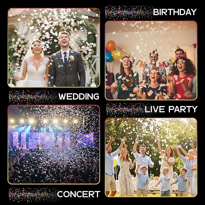 Ultimate Confetti, Biodegradable Dissolving Rice Paper Confetti –Rectangular Flame-Resistant and Water-Soluble Paper Confetti for Cannon and Launcher use – Best for Celebrations - 1 lb, 16 oz