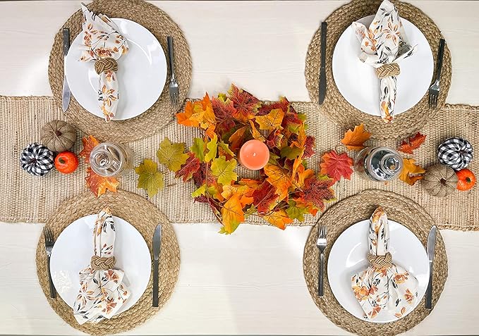 Chardin Home 13x90 Inch Handcrafted Table Runner – Eco-Friendly Natural Jute and Hemp – Rustic Boho Farmhouse Table Decor – Sustainable Dining Table Accent for Everyday or Special Occasions