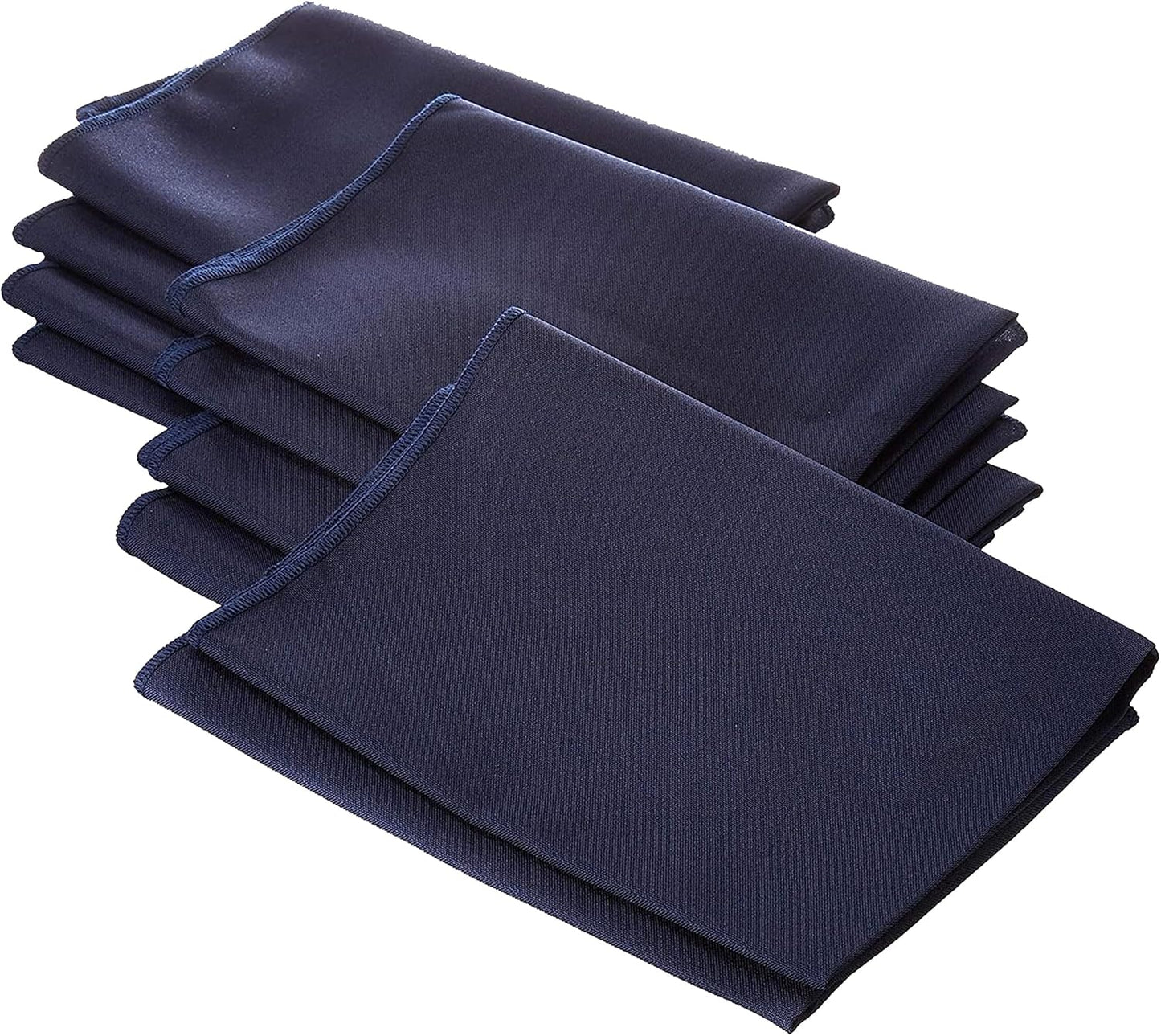LA Linen 10-Pack Poly Poplin Napkin, Soft Cloth Napkins, Washable Reusable Napkins, Stain and Wrinkle Resistance Table Napkins for Dinner, Wedding, Parties, 18 by 18-Inch, Navy