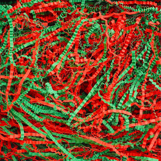 Uptotop 1/2LB Crinkle Cut Paper Shred Filler for Gift Wrapping Basket Filling, Birthday, Christmas, Thanksgiving, Wedding, Mother's Day, Red and Green (8 oz)
