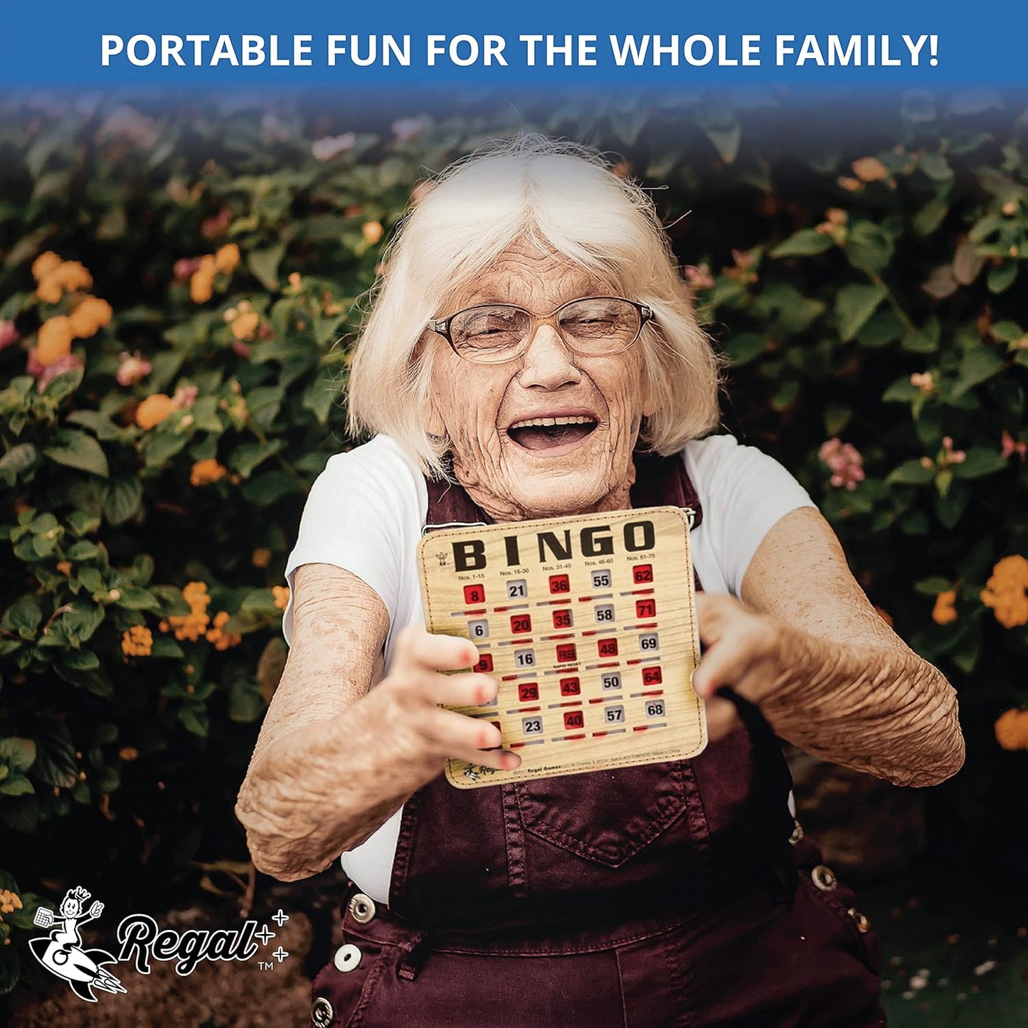 Regal Bingo Bulk Bingo Cards with Sliding Windows - Reusable Bingo Game Cards for Adults Large Group - 10 Pack, Woodgrain