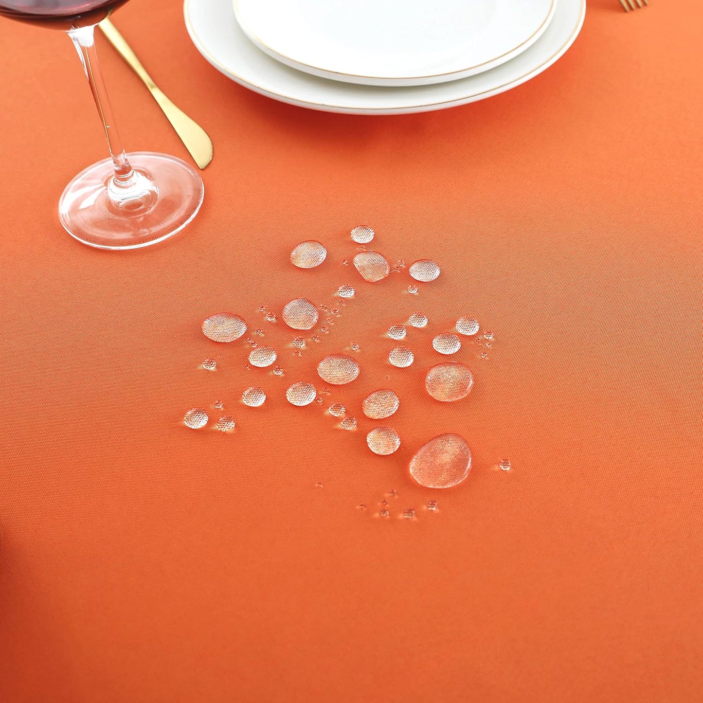FOLINS&HOME Orange Rectangle Tablecloth - 90 x 132 Wrinkle Free Waterproof Polyester Table Cloths, Spillproof Heavy Duty Washable Table Cover for Party, Banquet, Wedding, Indoor - Rectangular/Oblong