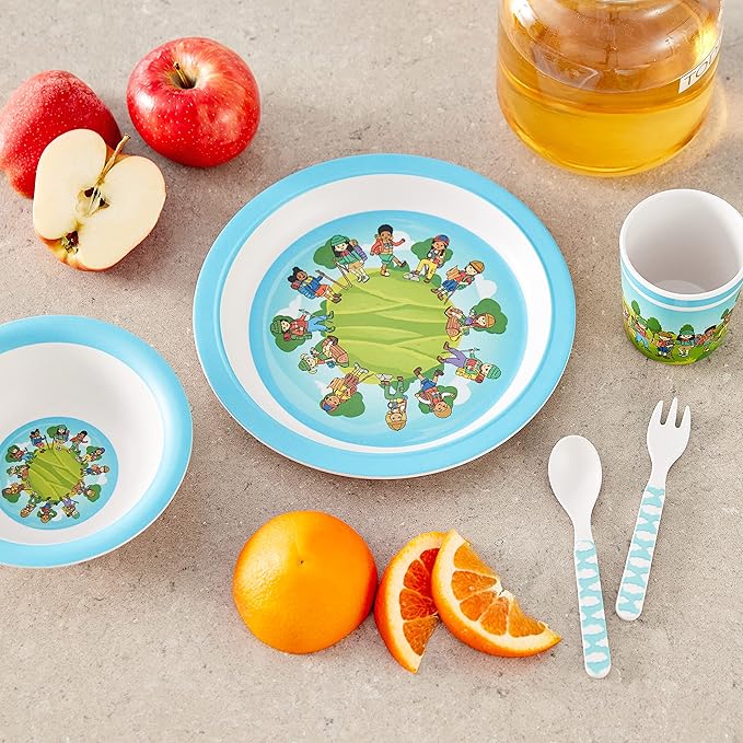 5-Piece Kids Dinnerware Set (5pcs Hikers in Nature Meal Set)