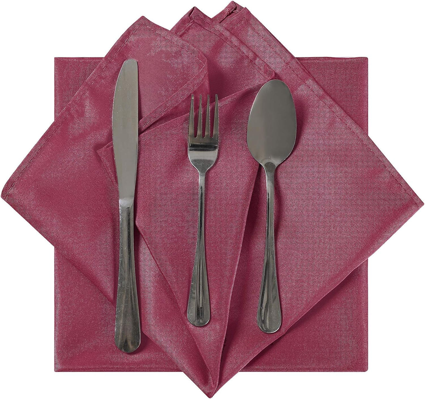 Cloth Napkins 20x20 inch Washable Polyester Dinner Napkins Soft Table Napkins for Wedding Party Dining Banquet(Burgundy,12PCS)