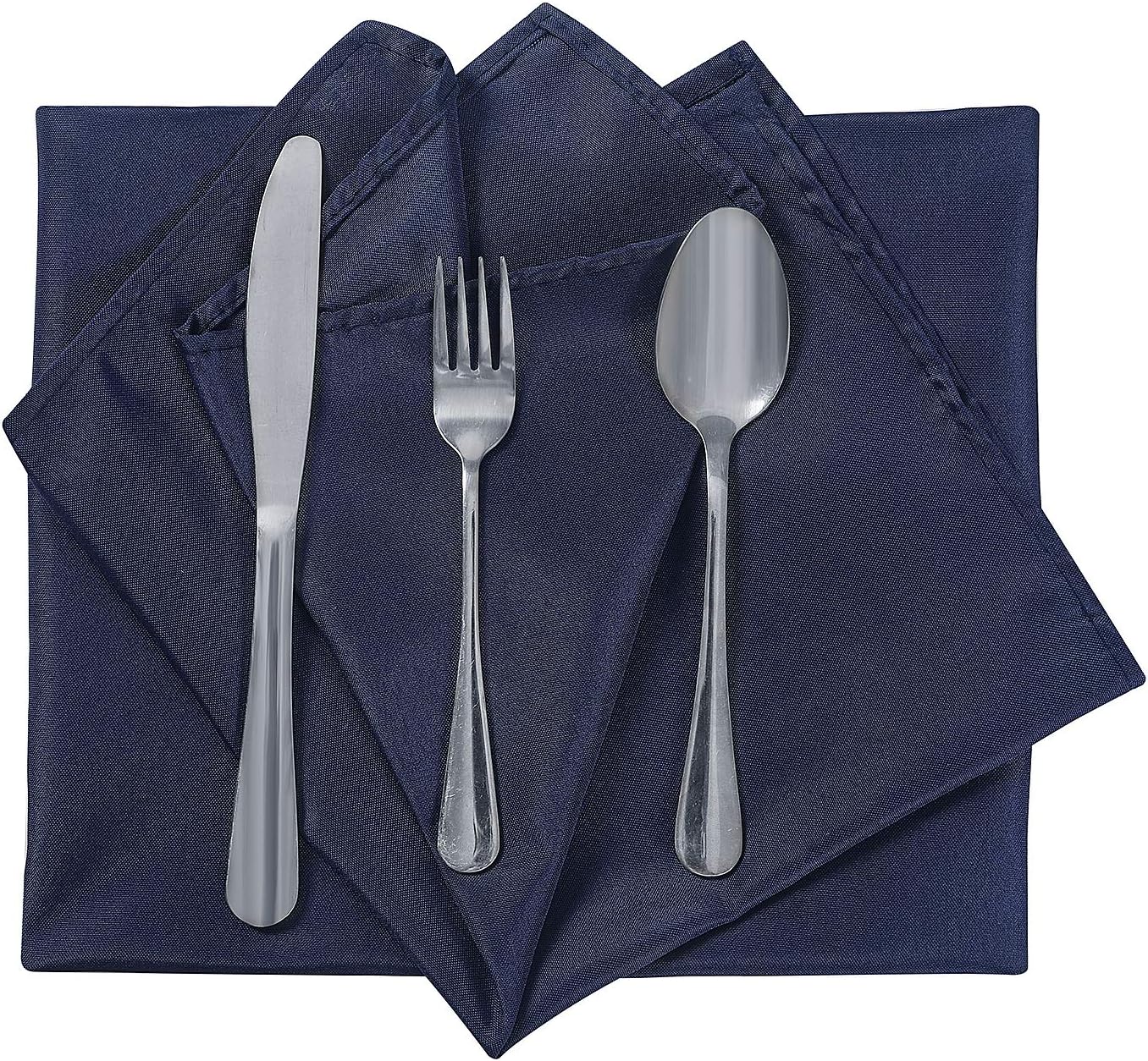Cloth Napkins 20x20 inch Washable Polyester Dinner Napkins Soft Table Napkins for Wedding Party Dining Banquet(Navy,50PCS)