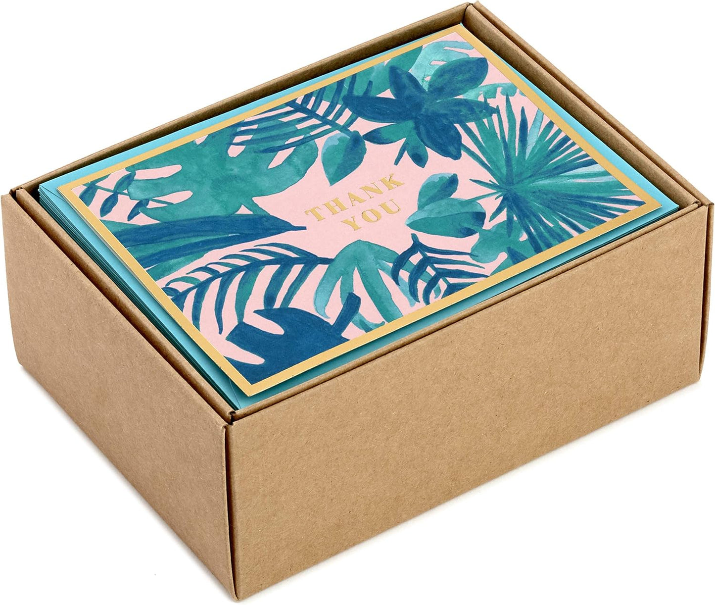 Hallmark Boxed Thank You and Blank Cards Assortment (Four Assorted Tropical Designs, 40 Note Cards and Envelopes)