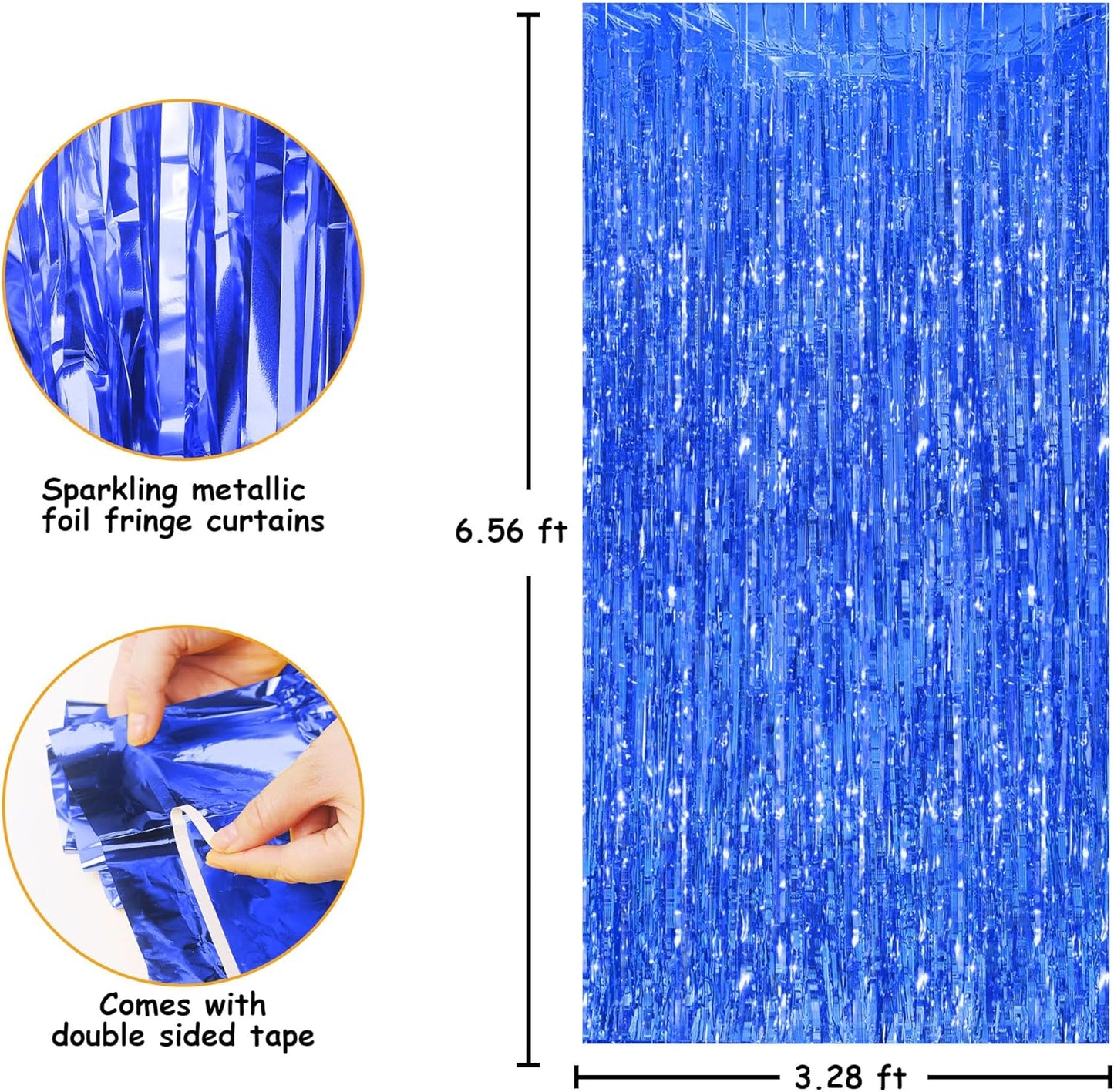 Streamer Party Decorations - 3.28 ft x 6.56 ft Metallic Foil Fringe Curtains Party Streamer Photo Backdrop for Birthday, Wedding, Baby Shower & Holiday Decor