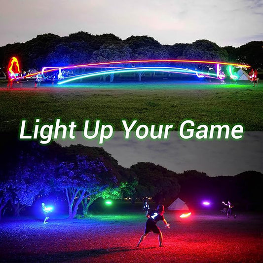 TOSY Flying Disc - 108 RGB Multicolor or 36 Monocolor LEDs, Super Bright, Smart Modes, Christmas Stocking Stuffers Gift, Camping Toy for Kid/Teen/Adult, Auto Light Up, Rechargeable, Waterproof, 175g