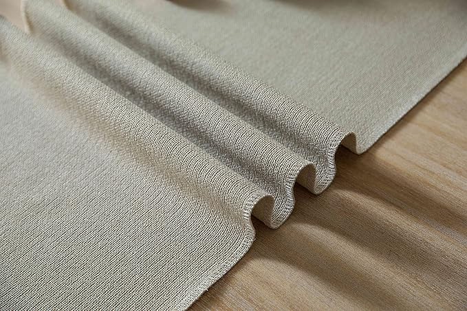 ZeeMart Natural Table Runners 60 Inches Long, Burlap Linen Style Rustic Farmhouse Table Runner, Boho Woven Dining Table Runner, 13x60 Inches, Natural