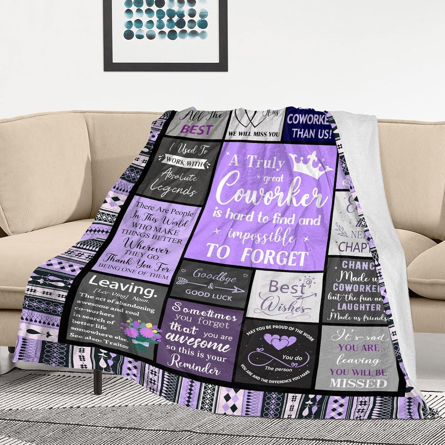 Farewell Gifts for Coworkers, Co Worker Leaving Job Gifts for Women, Goodbye/Going Away Gifts for Colleagues, Appreciation/Thank You Gifts for Coworker, New Beginnings Gifts Blanket 60”x50”