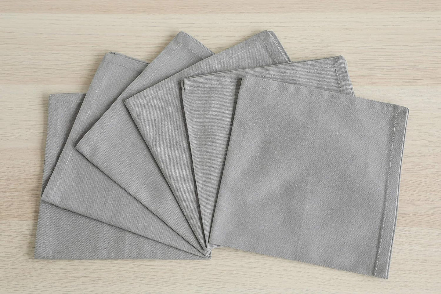 AMOUR INFINI Cotton Cloth Napkins Set of 12 Washable Soft Premium Hotel Quality 18x18 inch Dinner Napkin for Parties, Weddings and Table Decoration (Gray)