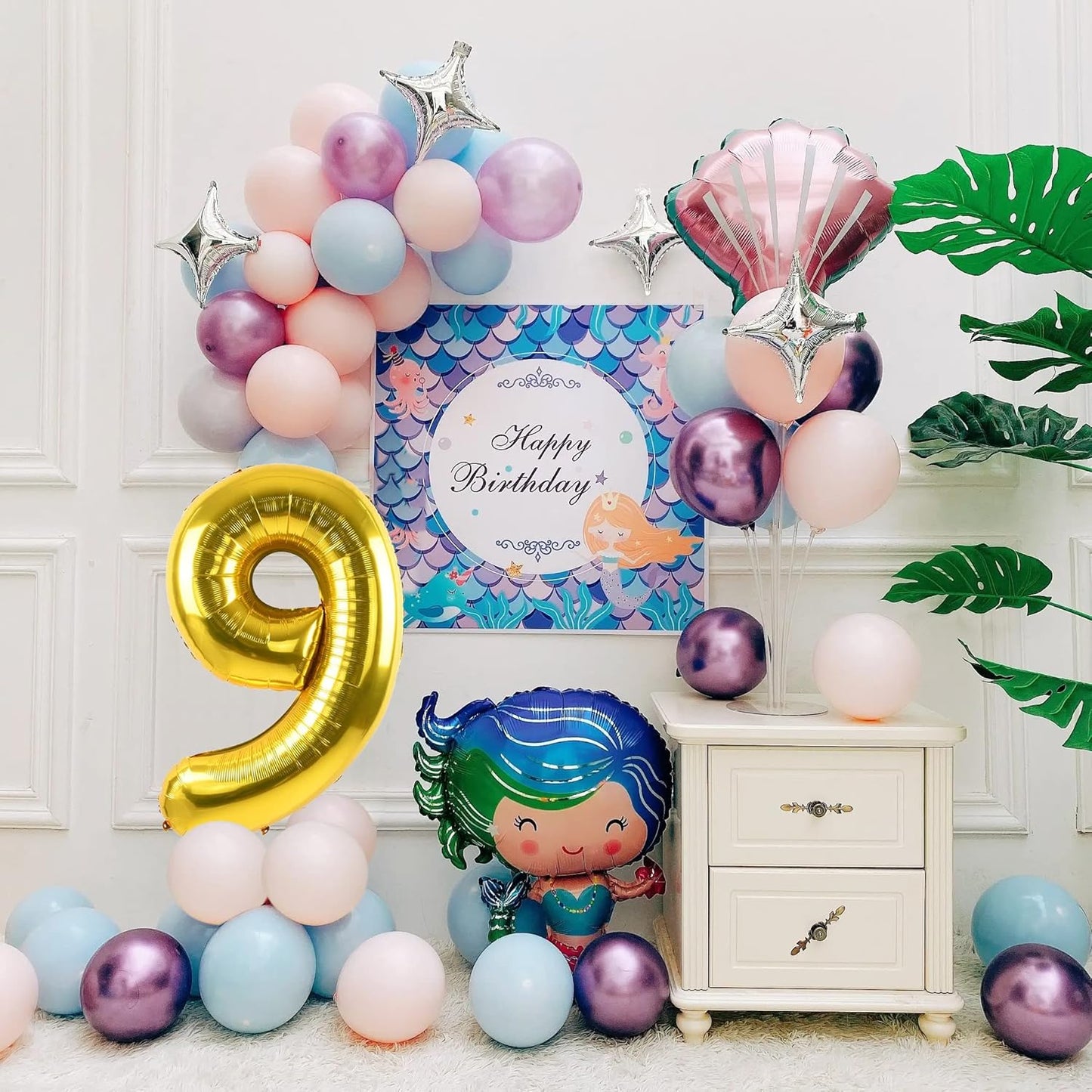 Smlpuame 40 inch Number Balloon 0-9 Gold Large Number 9 Balloons,Digital Balloons for Birthday Party Celebration Decorations Supplies, Helium Foil Number Balloons for Wedding Anniversary
