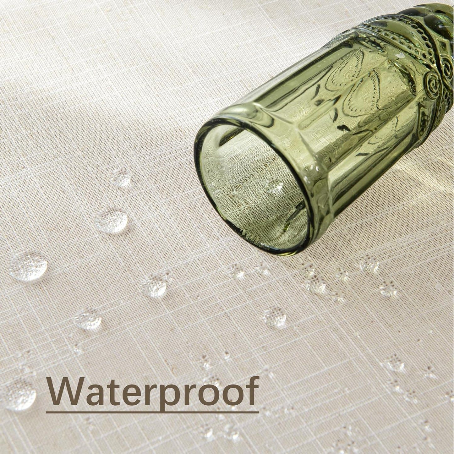 Natural Linen Textured Rectangle Tablecloth, Slubby Lightweight Table Cloth 70 x 90 Inch, Water Resistant Stain Resistant Farmhouse Burlap Table Cover for Kitchen Dining Room
