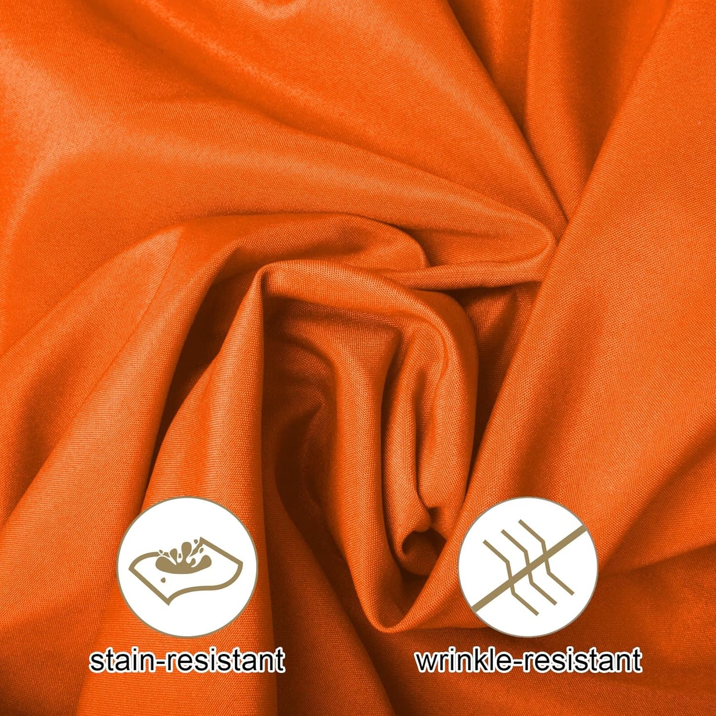 Ascoza 2pack 90x156 Inch Orange Rectangular Tablecloth 8 Feet Table Cloth in Polyester Fabric for Wedding/Banquet/Restaurant/Parties