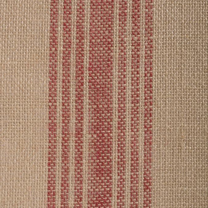 DII Jute Burlap Collection Kitchen Tabletop, Table Runner, 14x72, Middle Stripe Barn Red