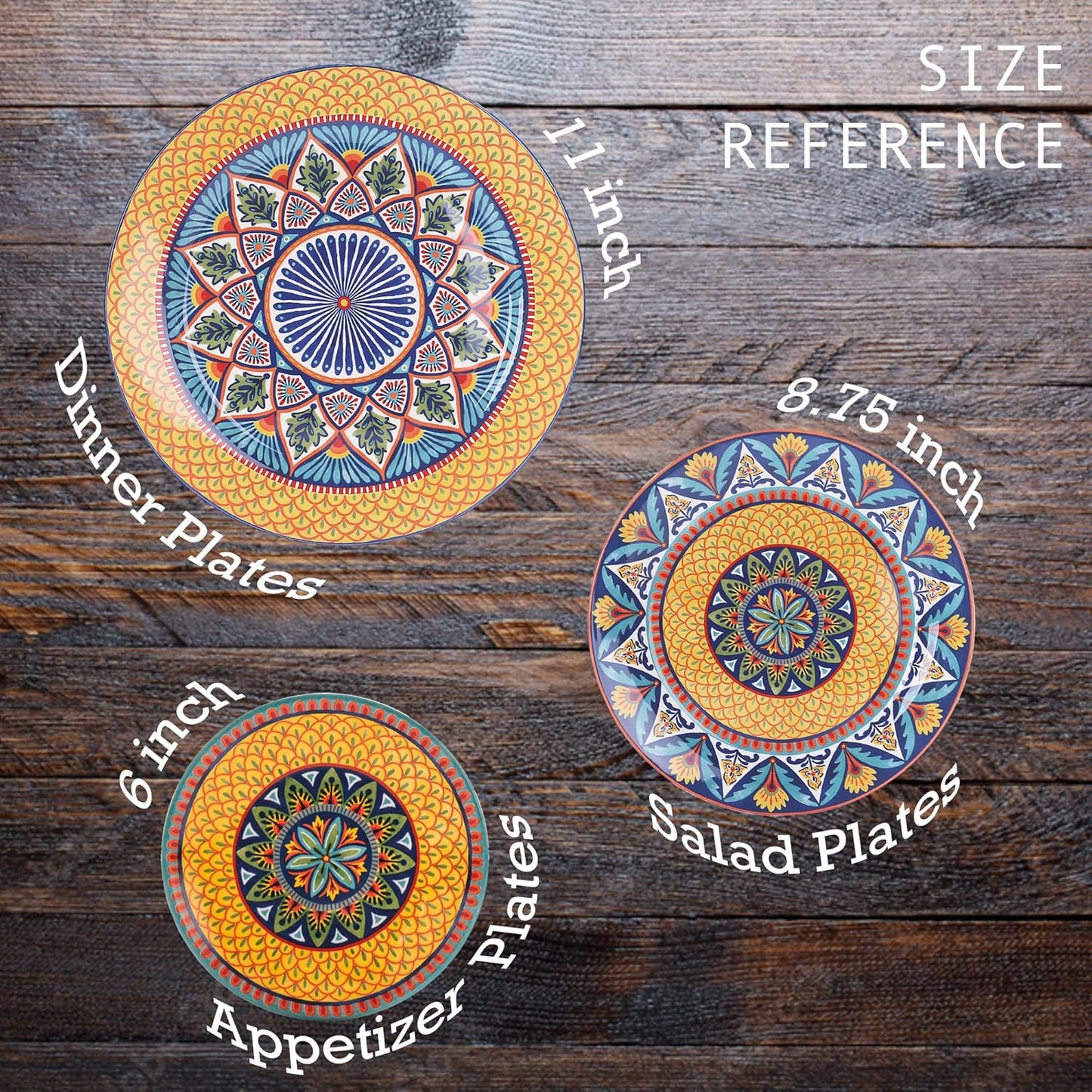 Bico Havana Appetizer Plates Set of 6, 6 Inch Small Ceramic Dessert Plates for Snacks, Salad, Tablescape, Microwave and Dishwasher Safe, Gift for Housewarming and Thanksgiving