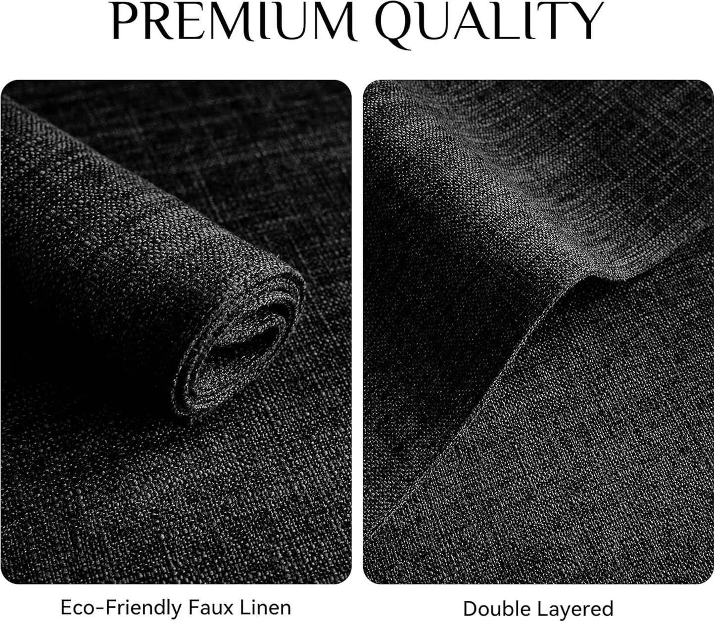 Softalker Faux Linen Placemats Set of 6-12 x 18 Inch, Heat Resistant Double Layered Durable Burlap Farmhouse Place Mats, Non-Slip Washable Rustic Table Mats for Dining, Kitchen, Party（Black