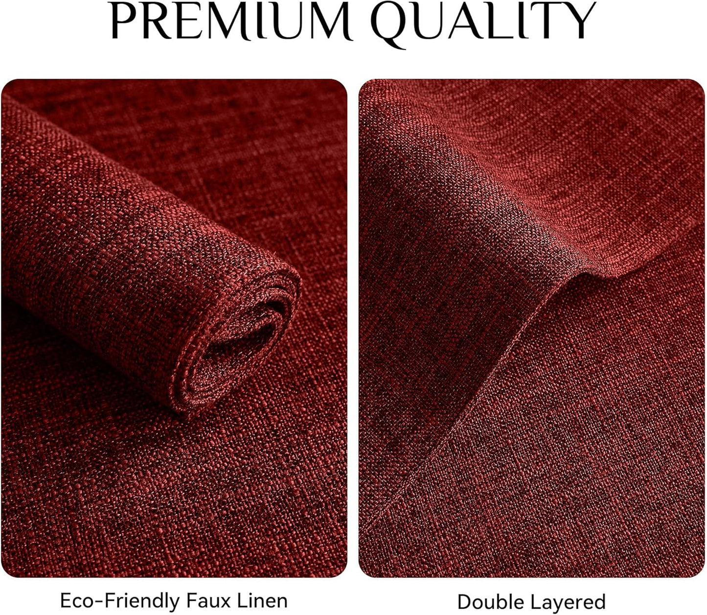 Softalker Faux Linen Placemats Set of 8-12 x 18 Inch, Heat Resistant Double Layered Durable Burlap Farmhouse Place Mats, Non-Slip Washable Rustic Table Mats for Dining, Kitchen, Party（Red