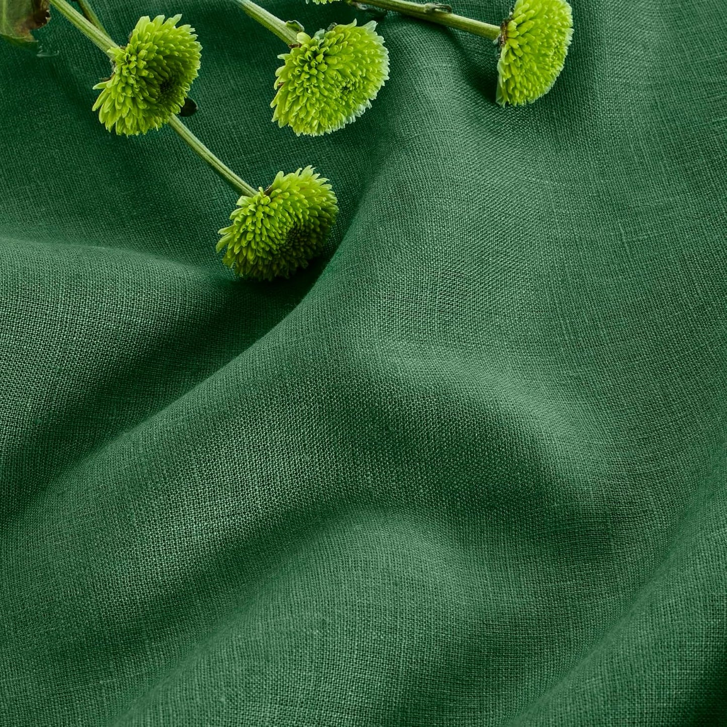 Solino Home Linen Tablecloth for Rectangle Tables 60 x 90 Inch - 100% Pure Linen Pine Green Table Cloth - Fete, Machine Washable Cloth Tablecloth for Fall, Autumn, Thanksgiving, Christmas