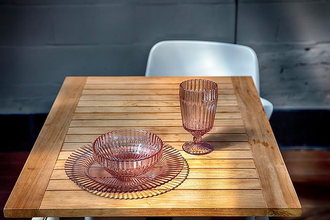 Fortessa Archie Glass Salad/Dessert Plate, 8.5 Inch, Pink