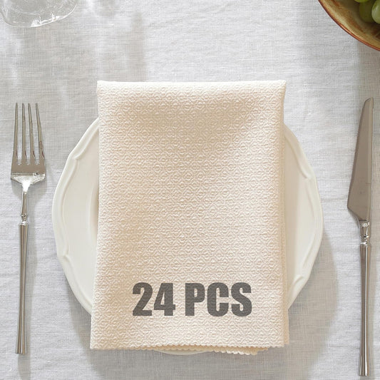 Cloth Napkins Set of 24 Reusable,UWWGKK 17x17 Inch Napkins Cloth Washable for Dinner, Restaurant,Wedding,Hotel