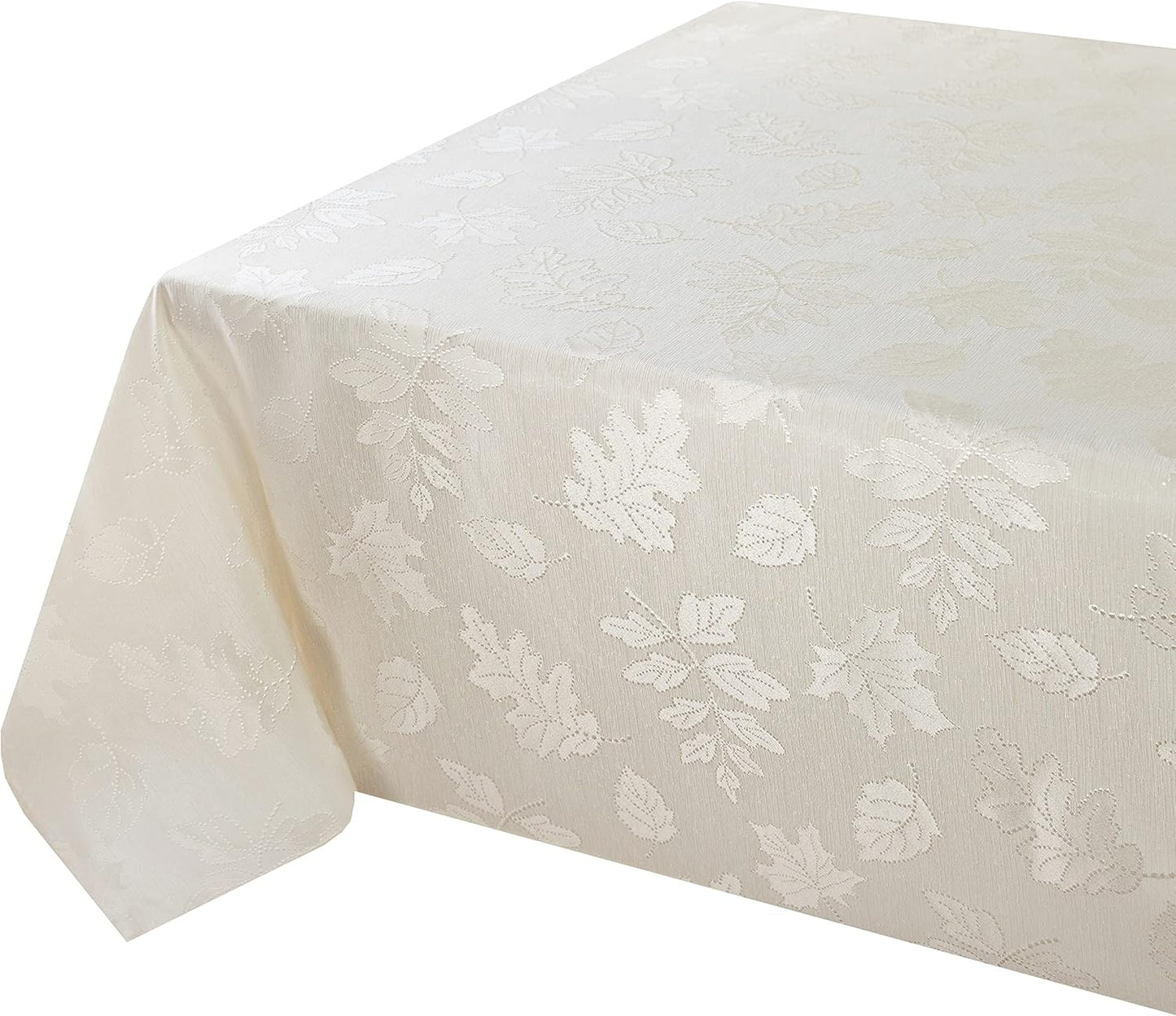 Benson Mills Harvest Legacy Damask Fabric Table Cloth Fall, Harvest, and Thanksgiving Tablecloth (Ivory, 60" x 120" Rectangular)