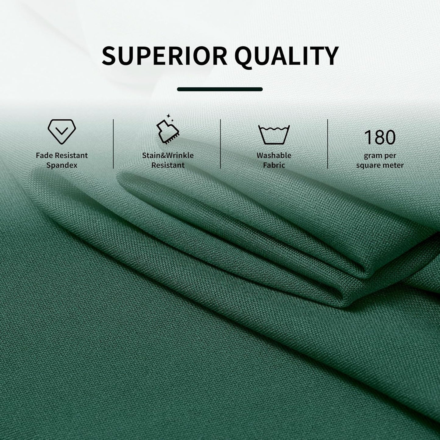 Outpain 6ft Spandex Table Cloth for Standard Folding Tables-4Pack Hunter Green Table Cloth Table Protector for Party, Wedding, Cocktail, Banquet, Festival