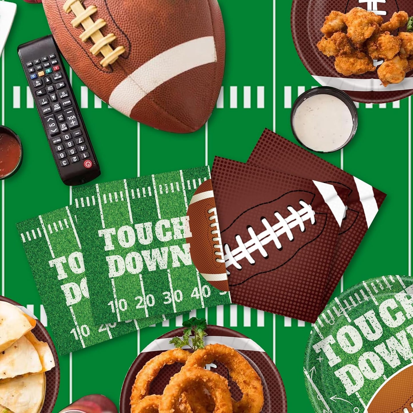 171PCS Football Kit - Rugby Paper Plates, Cups, Napkins & More for 24 Guests - Super & Birthday Parties