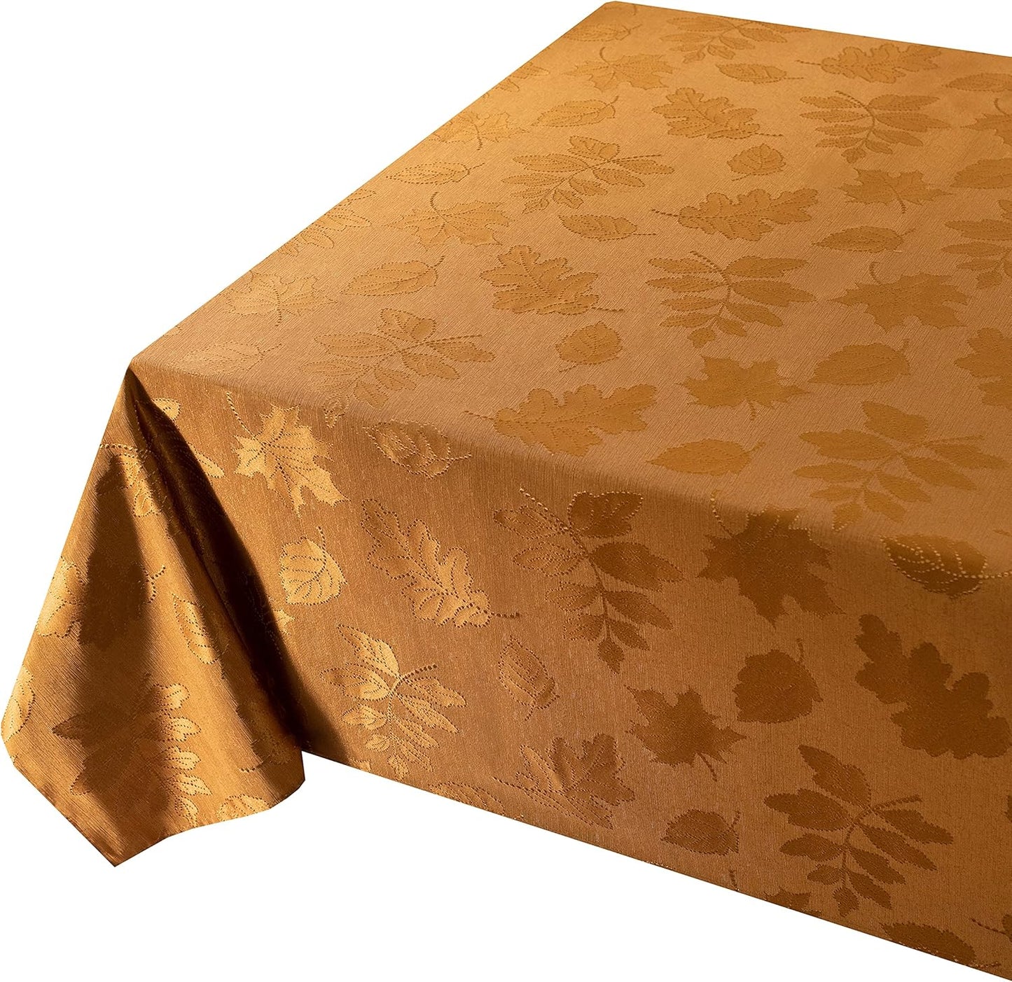 Benson Mills Harvest Legacy Damask Fabric Table Cloth Fall, Harvest, and Thanksgiving Tablecloth (Amber-Bronze, 60" x 84" Rectangular)