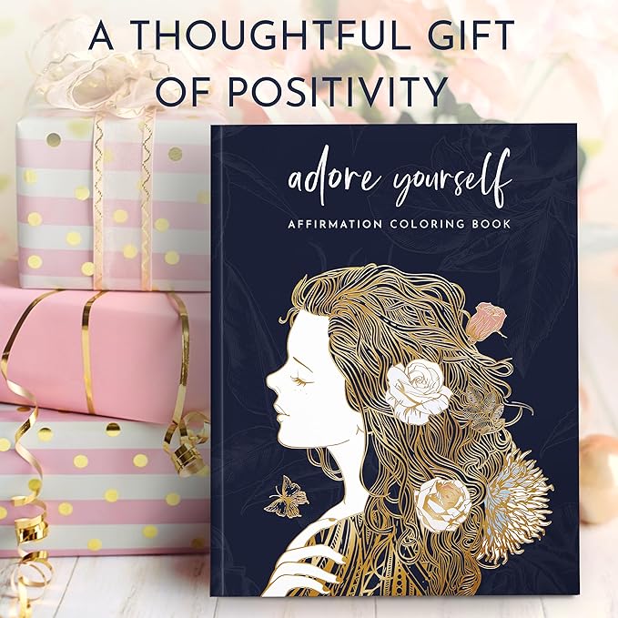 RYVE Adult Coloring Book for Women – Affirmations & Mindfulness Coloring Book for Adults Relaxation, Self Love Coloring Books for Women, Self Love Gifts, Positive Affirmations, Affirmation Gifts
