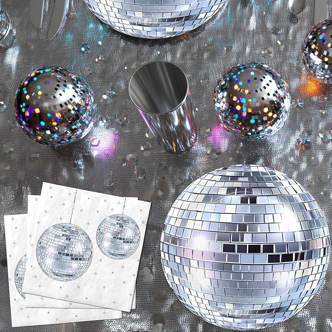 Disco Party Decorations - Disco Party Plates and Napkins for Kids Birthday Party, Serves 40 Guests