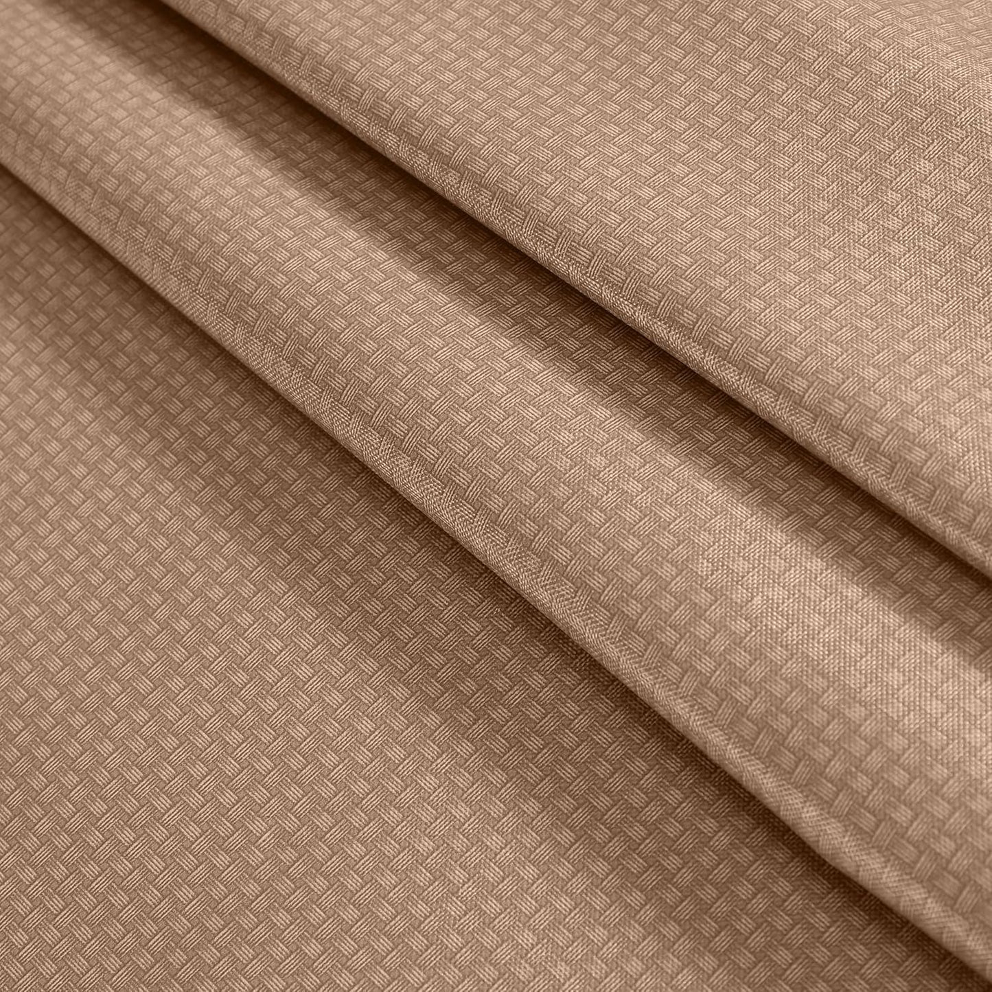 Newbridge Basketweave Vinyl Flannel Backed Tablecloth, 70 Inch Round, Taupe, Basket Weave Textured Indoor Outdoor Waterproof Table Cover for Patio, Kitchen, Dining