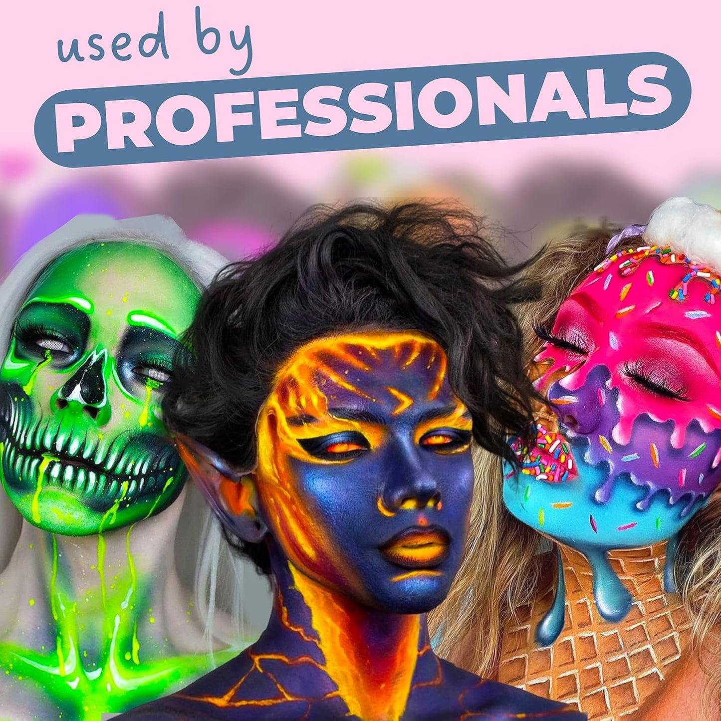 Blue Squid Face Paint Water Based Single Cake Professional Face Paint & Body Paint - Water Activated, Kids Adults Face Painting for Costume, Halloween Makeup, Cosplay - Pastel Yellow Face Paint 30g