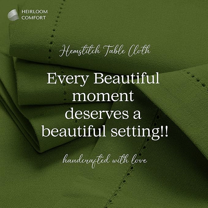 Mint Green Table Cloth, 100% Cotton Table Cover 60x102 Inch, Fits 8-10 Seats, Durable, Washable, Wrinkle Resistant, Rectangle Tabletop for Dining, Spring Events, Baby Showers, Decor