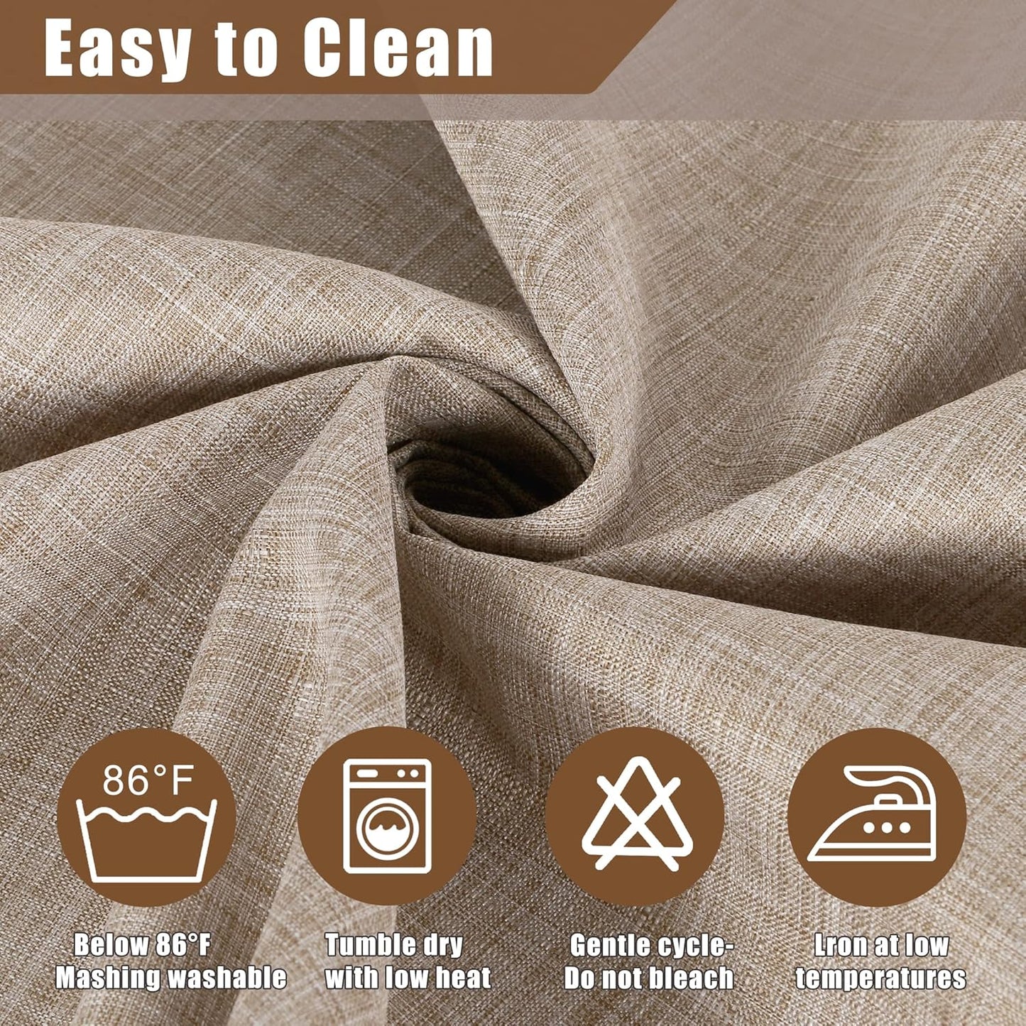Fitable Faux Linen Tablecloth Rectangle 60 x 102 Inch - Rustic Fabric Table Cloth for 6 Foot Tables, Nature Faux Burlap Table Cover for Kitchen Dining, Party, Farmhouse
