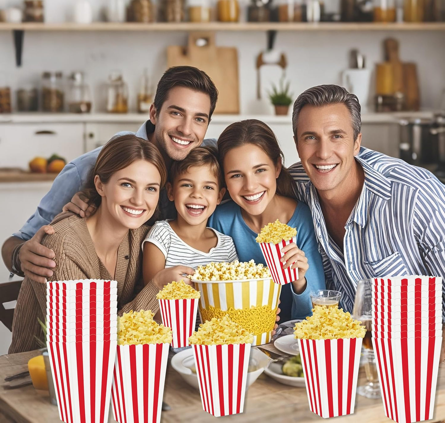 36 Pcs Red and White Striped Popcorn Boxes Red Popcorn Boxes 2 x 4.5 x 2.7 inch Mini Popcorn Boxes Cardboard Popcorn Container for Party Disposable Snack Popcorn Boxes
