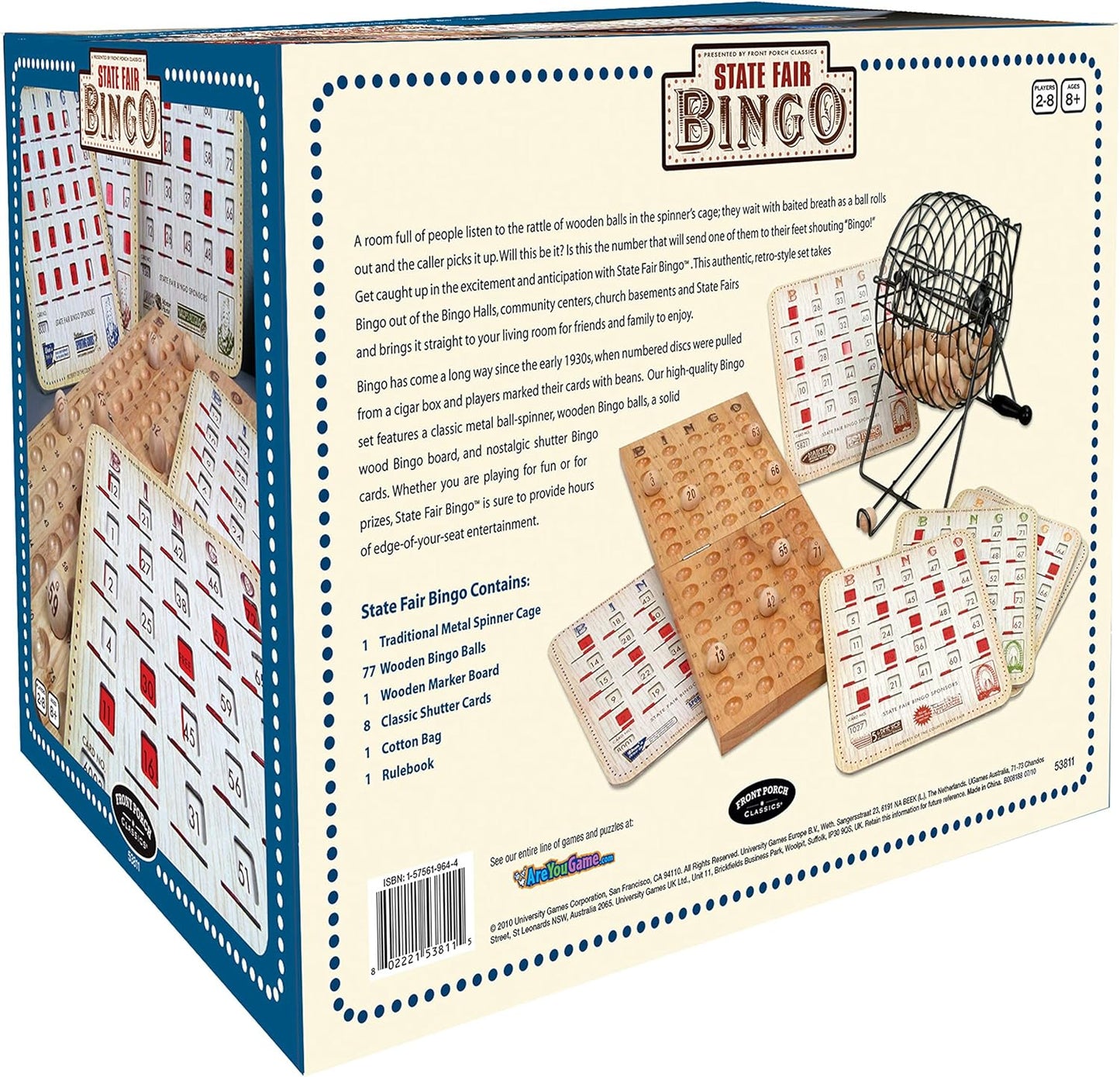 Front Porch Classics State Fair Bingo Deluxe Edition - Craftsmanship for an Authentic Retro-Style Experience - Intergenerational Fun for Friends and Family, 10x11x14 in